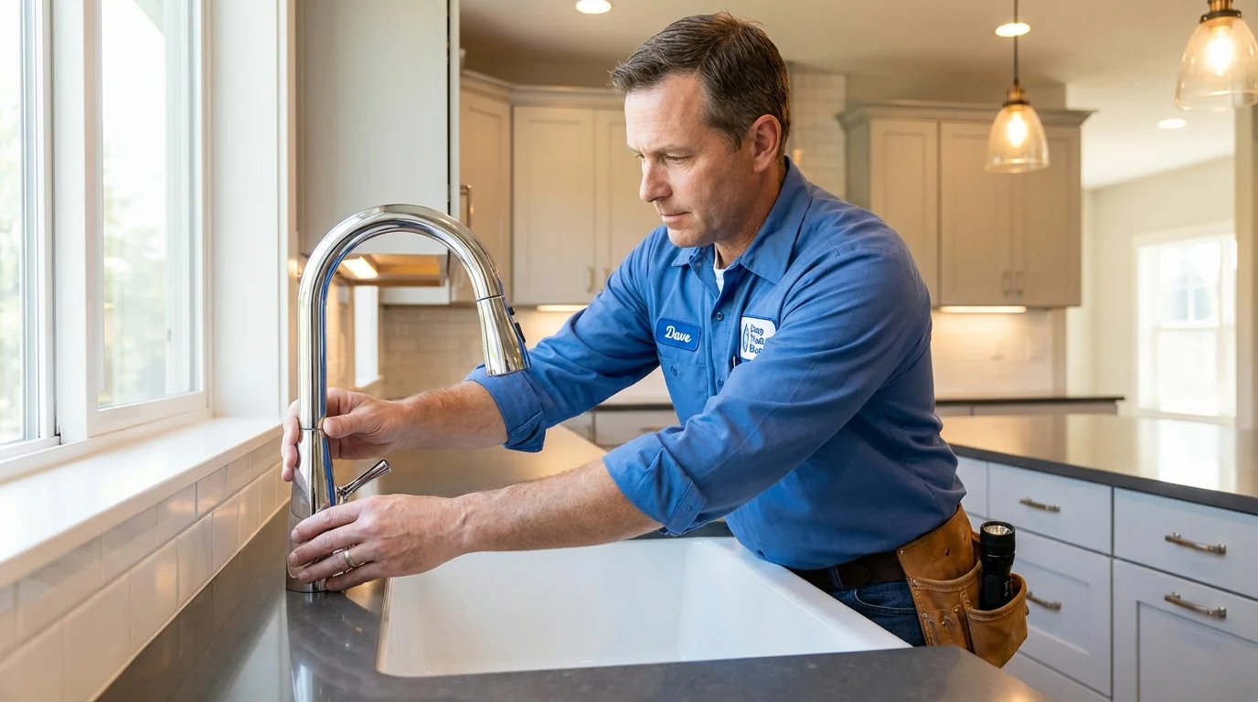 Kitchen faucet installation by Johns Plumbing LLC in Bethpage